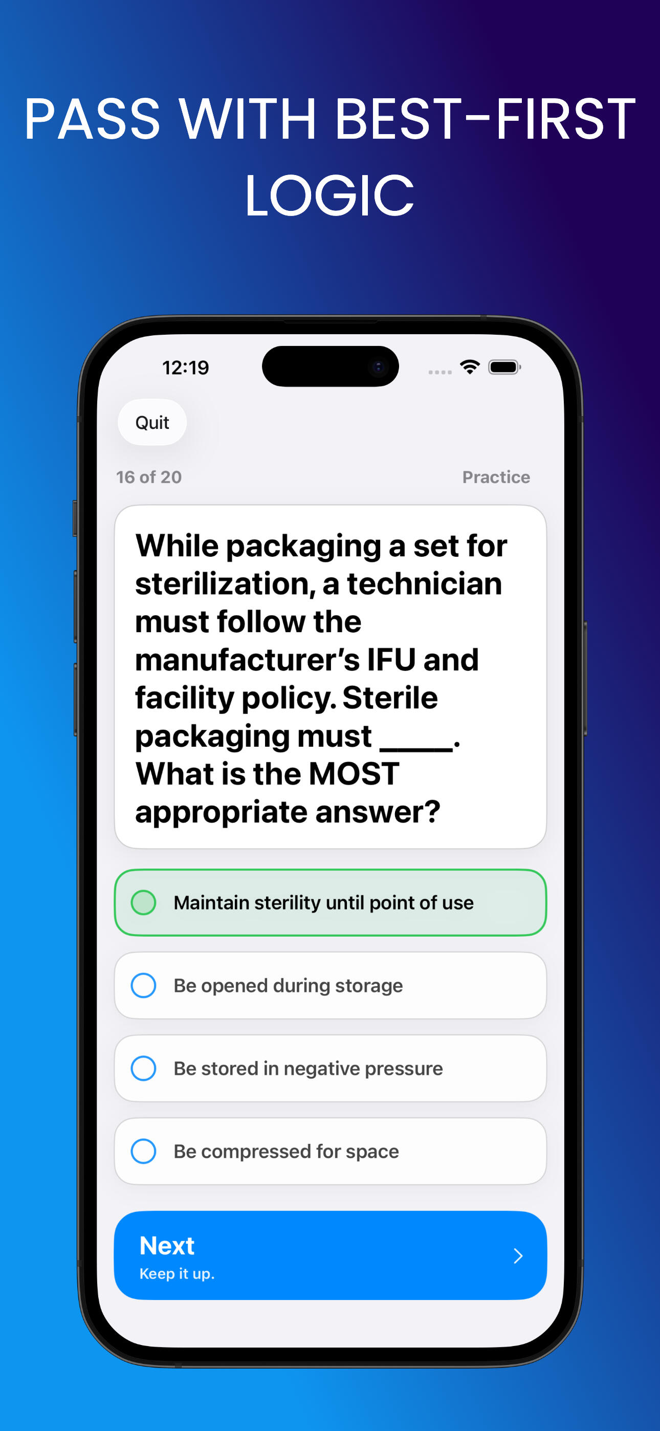 Sterile Processing Prep Quiz